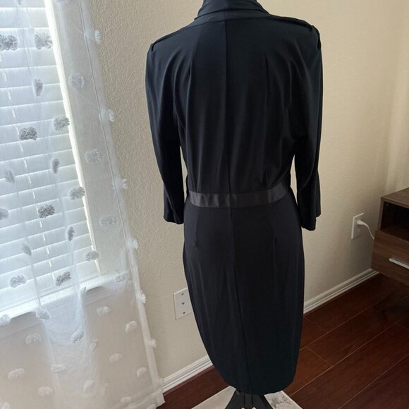 Antonio Melani Black Knitted Dress with 3/4 Sleeves for Office Elegant size S - Picture 15 of 16